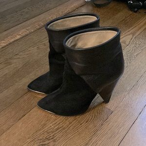 Iro Paris size 38 black leather and suede mix heel boot, new soles